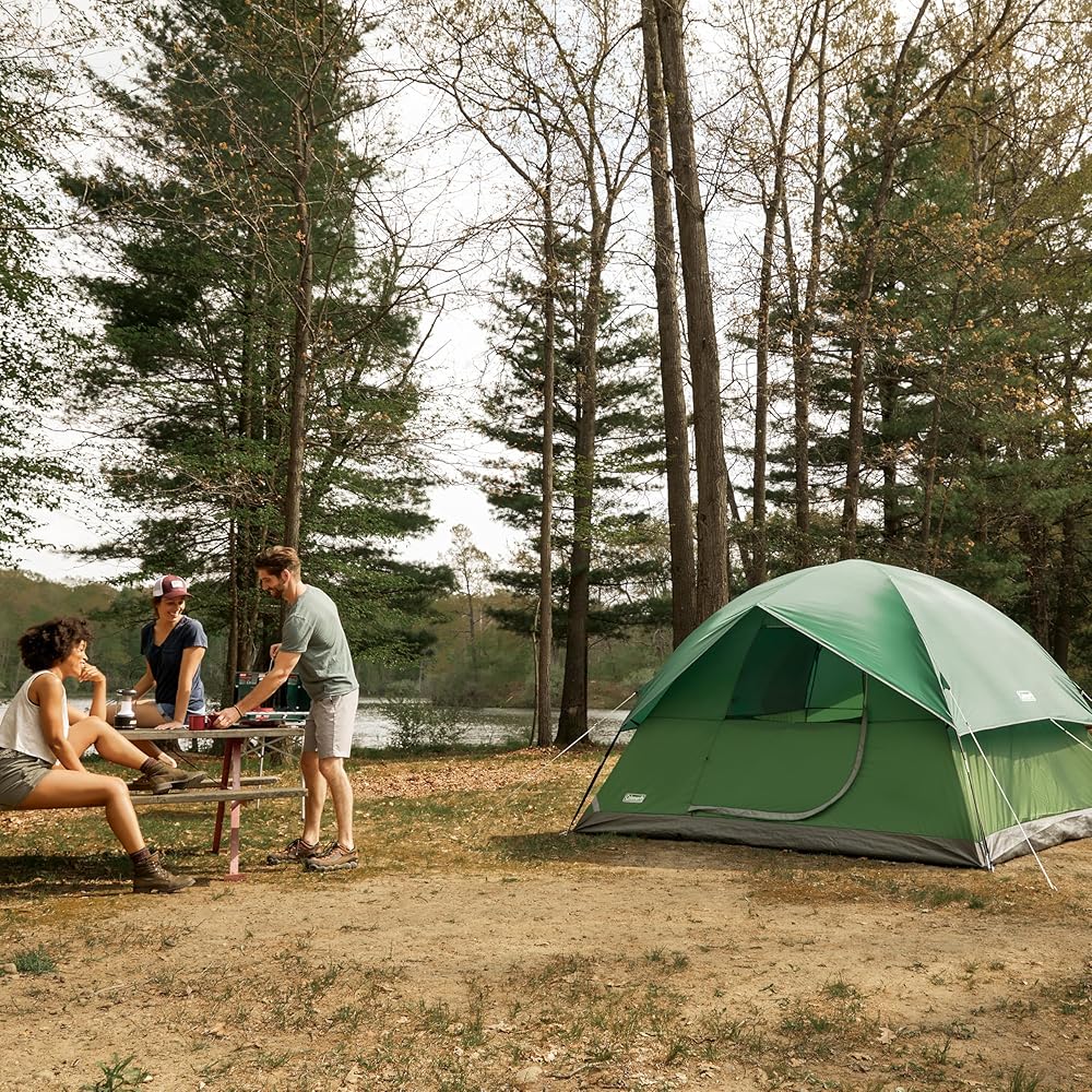 Coleman Sundome 6-Person Tent with Rainfly, Weatherproof Tent Sets Up in 10 Mins